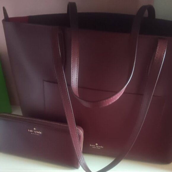 Kate Spade Burgundy Tote and Wallet Set - Picture 9 of 10